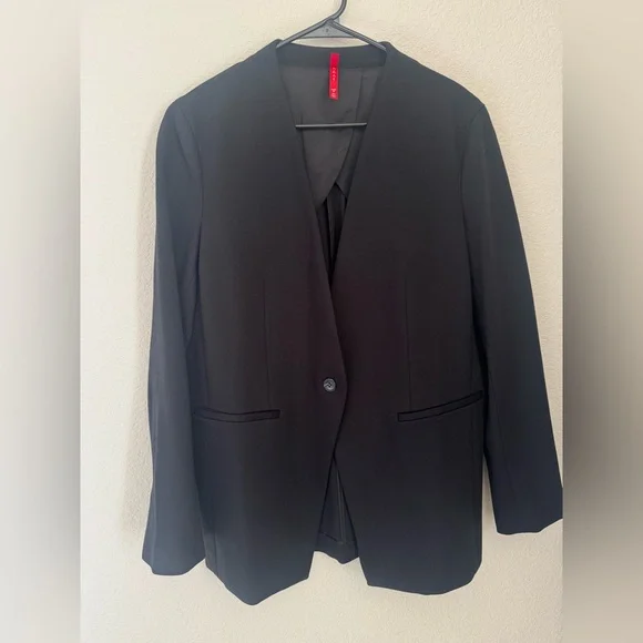Spanx Women's The Perfect Oversized Blazer Collarless Black Size M - Picture 2 of 13